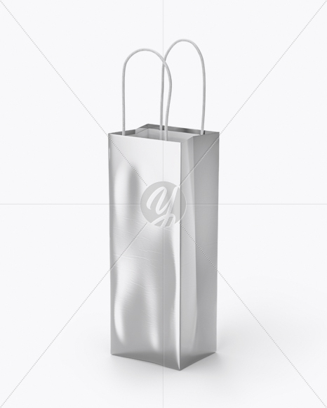 Metallic Paper Bag Mockup - Half Side View