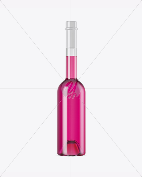 Clear Glass Purple Liqueur Bottle Mockup