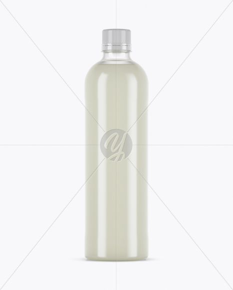 Clear PET Bottle With Tonic Water Mockup