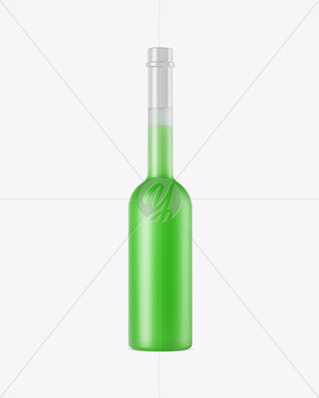 Frosted Glass Green Liqueur Bottle Mockup