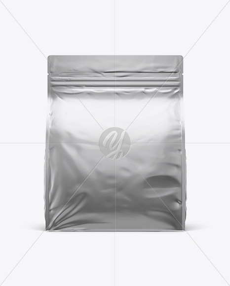 Metallic Food Bag Mockup - Front View