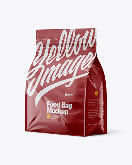 Glossy Plastic Food Bag Mockup - Halfside View - Zip+Lock+Plastic+Bag+Mockup+Set