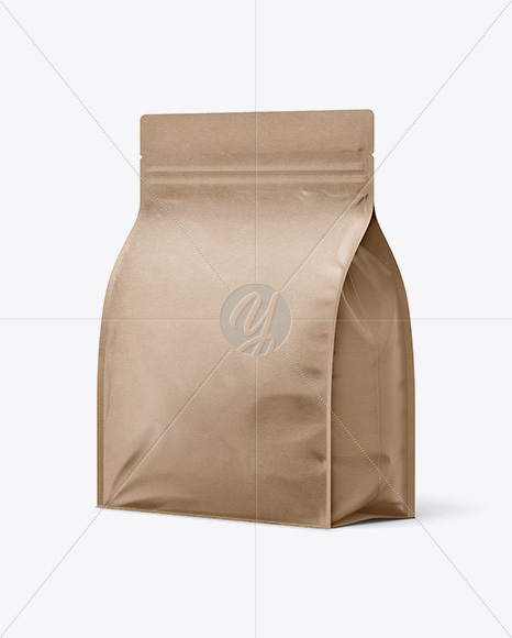 Kraft Paper Food Bag Mockup - Halfside View