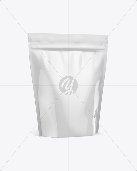 Glossy Stand-Up Pouch Mockup - Half Side View