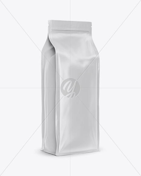 Glossy Coffee Bag Mockup - Half Side View