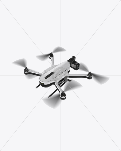 Drone Mockup - Half Side View (High-Angle Shot)