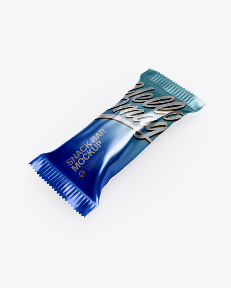 Metallic Snack Bar Mockup - Half Side View