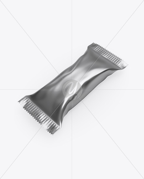 Metallic Snack Bar Mockup - Half Side View Metallic Snack Bar Mockup - Half Side View