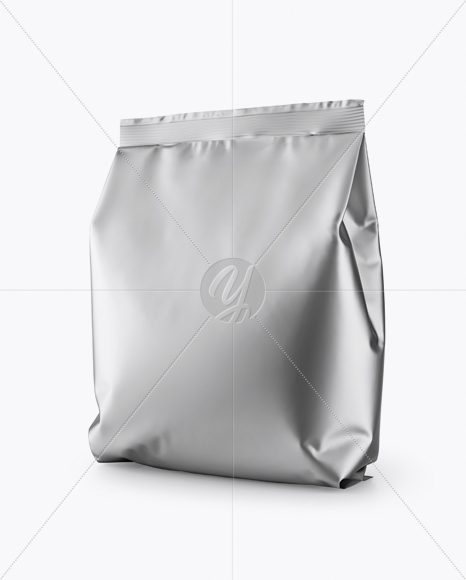 Matte Metallic Snack Package Mockup - Half Side View