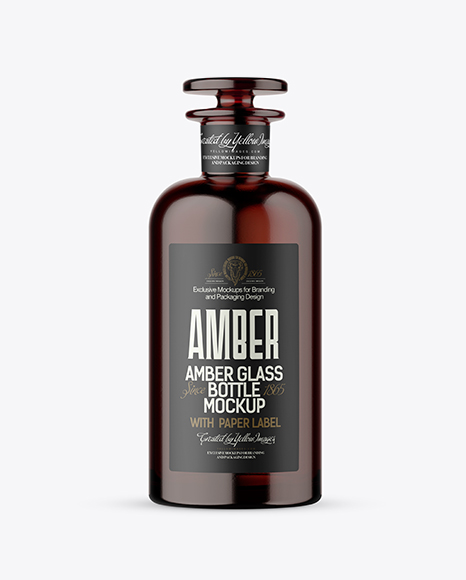 Amber Glass Bottle Mockup