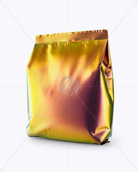 Holographic Snack Package Mockup - Half Side View