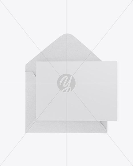 Opened Kraft Envelope W/ Paper Mockup