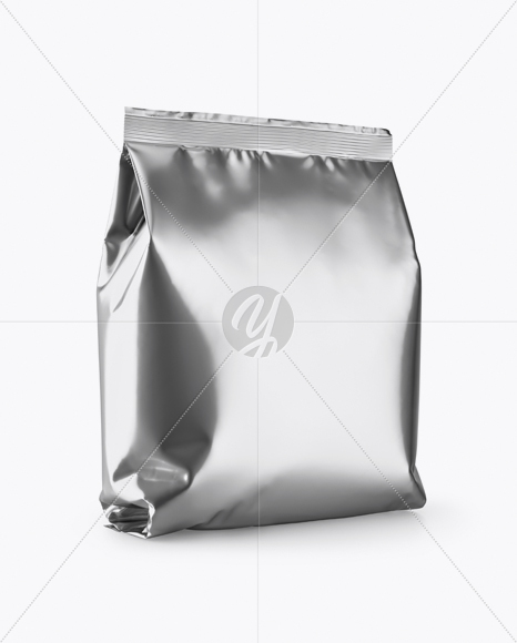 Metallic Snack Package Mockup - Half Side View