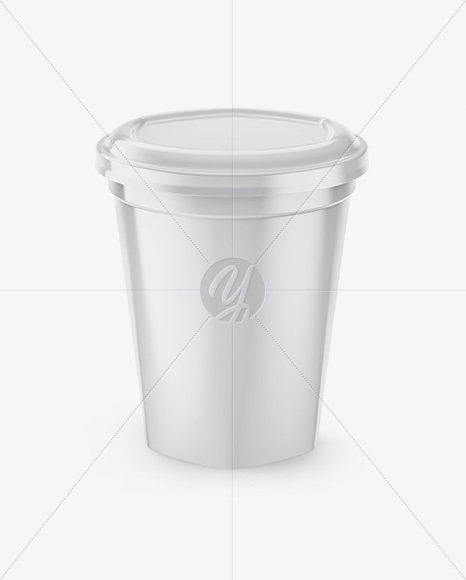 Plastic Cup Mockup - Front View (High-Angle Shot)