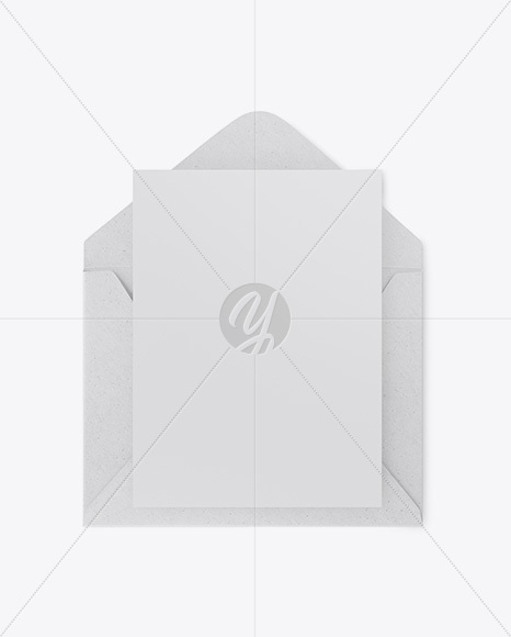 Opened Kraft Envelope Mockup