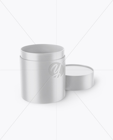 Opened Paper Tube Mockup - Front View (High-Angle Shot)