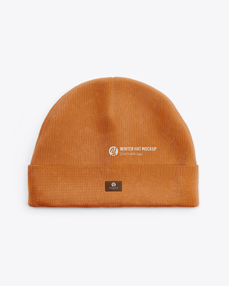 Turn Up Beanie Hat Mockup - Top View