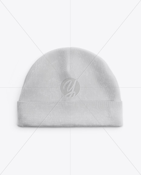 Turn Up Beanie Hat Mockup - Top View