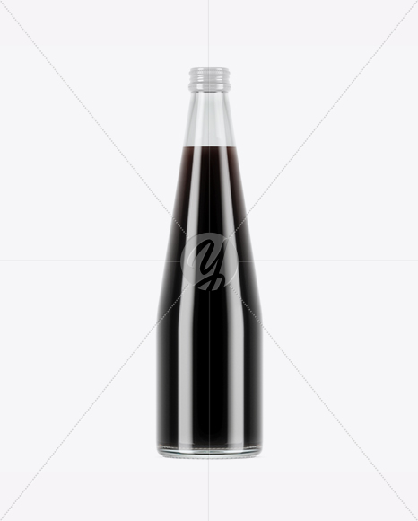 Clear Glass Dark Drink Bottle Mockup