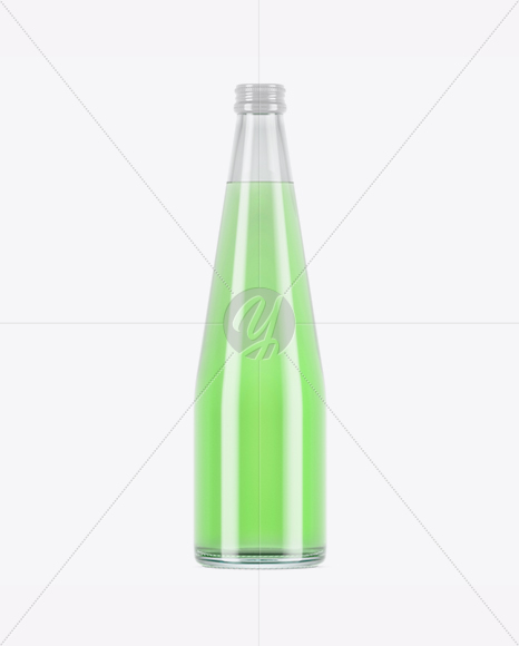 Clear Glass Green Drink Bottle Mockup