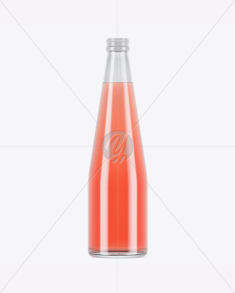 Clear Glass Pink Drink Bottle Mockup