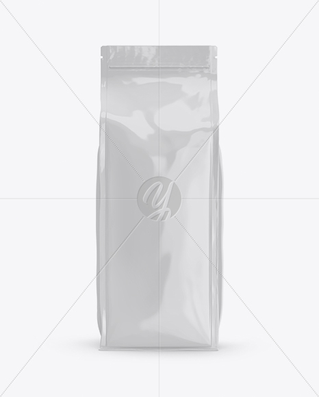 Glossy Coffee Bag Mockup - Front View