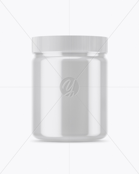 Glossy Plastic Jar Mockup