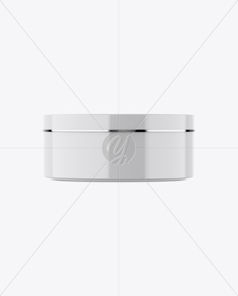 Glossy Cosmetic Jar Mockup - Front View