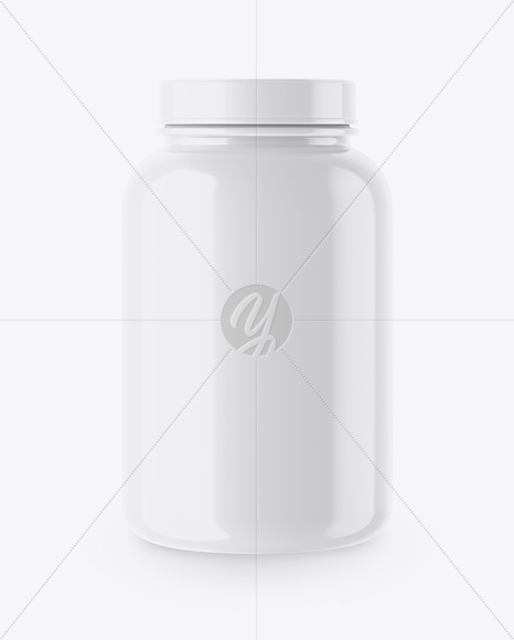 Glossy Protein Jar Mockup