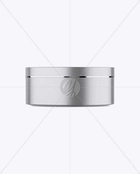 Matte Metallic Cosmetic Jar Mockup - Front View