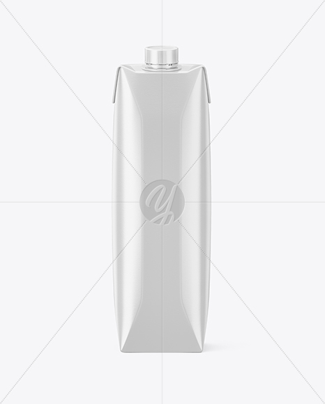1L Glossy Carton Box Mockup - Front View