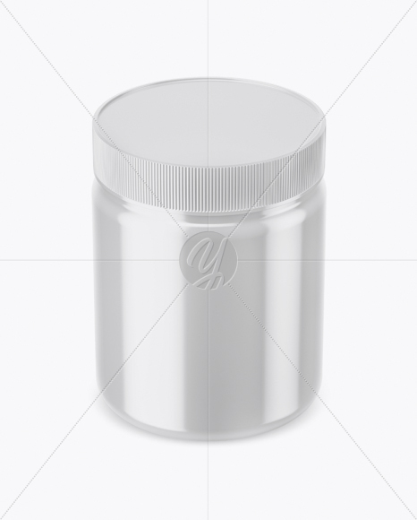 Glossy Plastic Jar Mockup (High-Angle Shot)