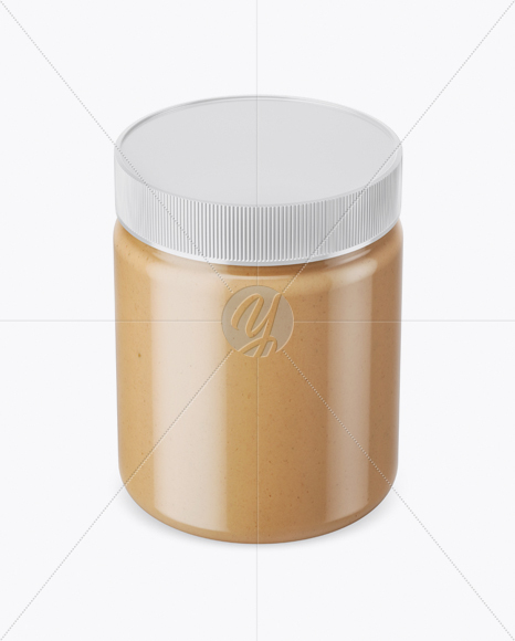 Peanut Butter Jar Mockup (High-Angle Shot)