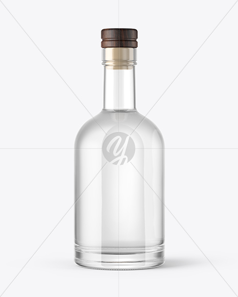 Dry Gin Bottle with Wooden Cap Mockup