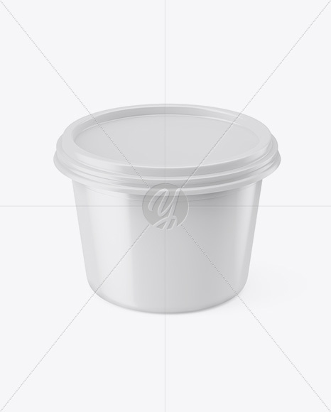 Matte Sour Cream Cup Mockup - High-Angle Shot