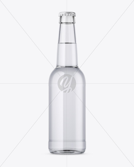 330ml Clear Glass Bottle With Tonic Mockup