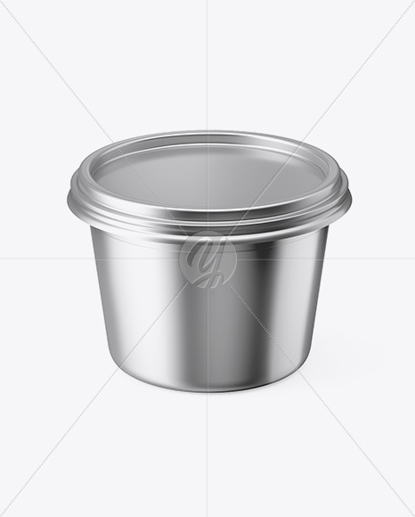 Metallic Sour Cream Cup Mockup - High-Angle Shot