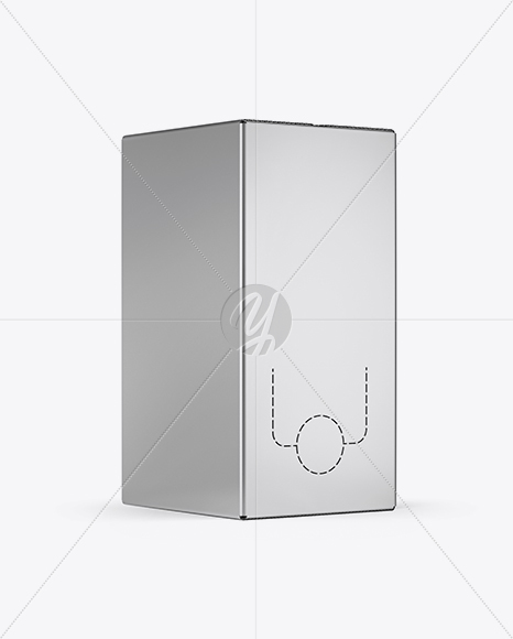 Metallic Box With Wine Mockup - Half Side View