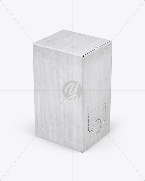 Carton Box With Wine Mockup - Half Side View (High-Angle Shot)