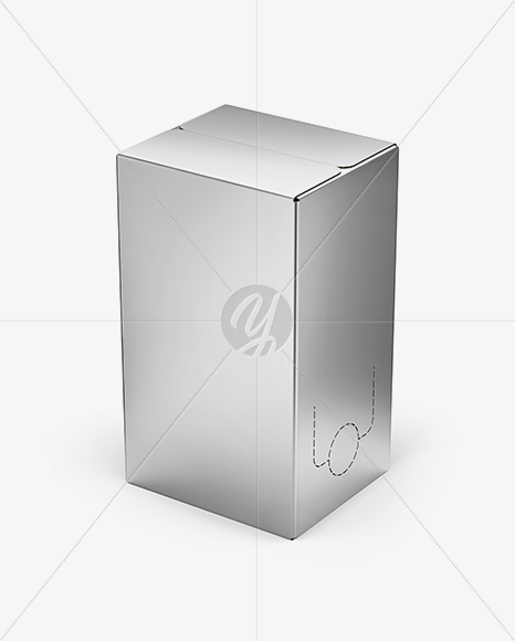 Metallic Box With Wine Mockup - Half Side View (High-Angle Shot)