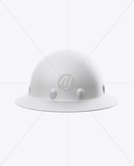 Full Brim Hard Hat Mockup - Front View