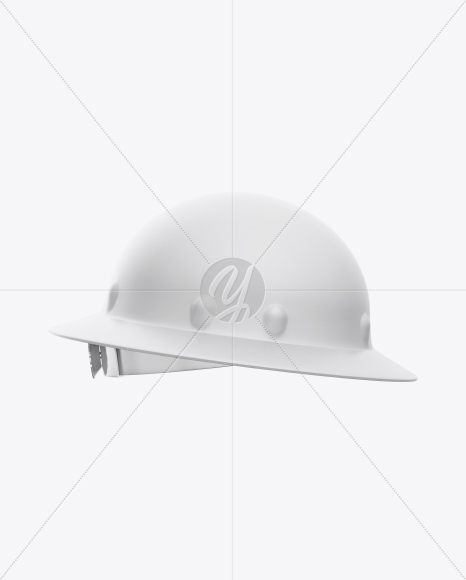 Full Brim Hard Hat Mockup - Side View