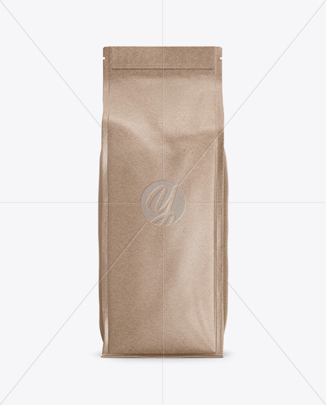 Kraft Paper Coffee Bag Mockup - Front View