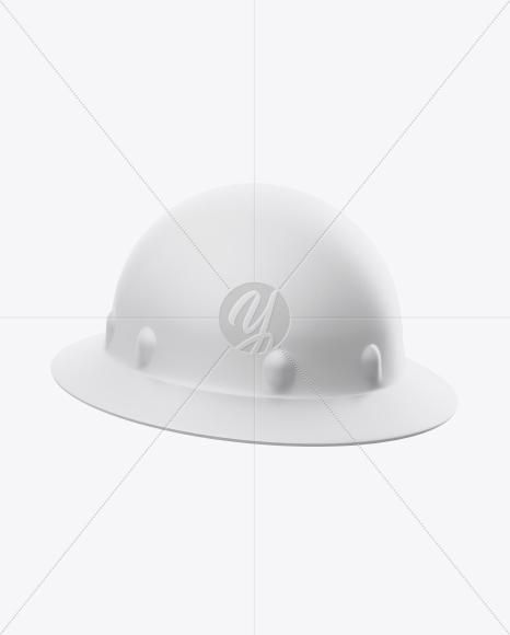 Full Brim Hard Hat Mockup - Half Side View