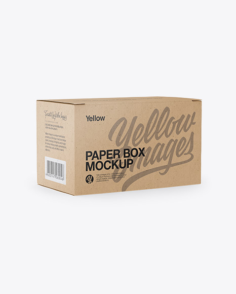 Kraft Box Mockup - Half Side View - 3d box mockup