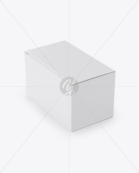 Paper Box Mockup - Half Side View (High-Angle Shot)