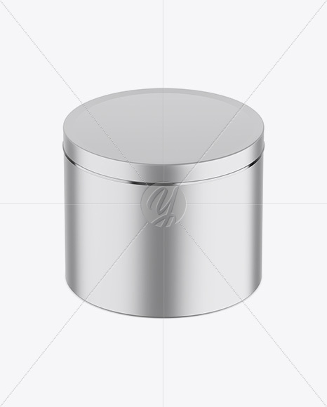 Matte Metallic Cosmetic Jar Mockup - High-Angle Shot