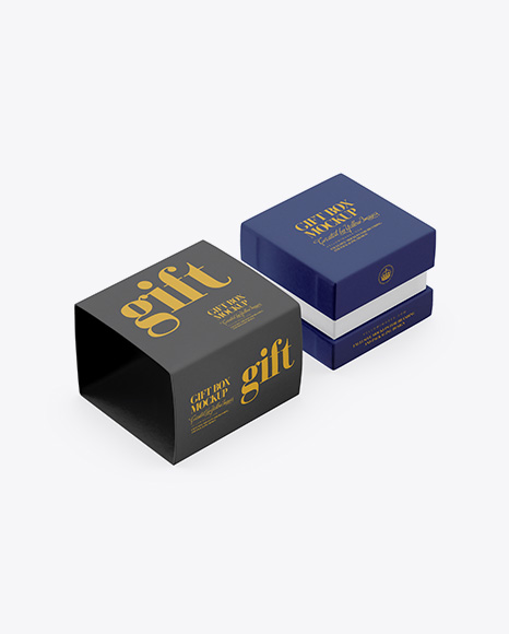 Matte Gift Box Mockup - Half Side View (High-Angle Shot) - 2+Free+Gift+Box+Mockups+Zippypixels+Box+Mockup+Packaging+Mockup+Free+Packaging+Mockup