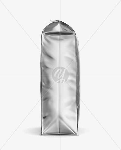 16oz Matte Metallic Coffee Bag Mockup - Side View