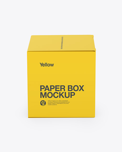 Paper Box Mockup - Side View (High-Angle Shot)